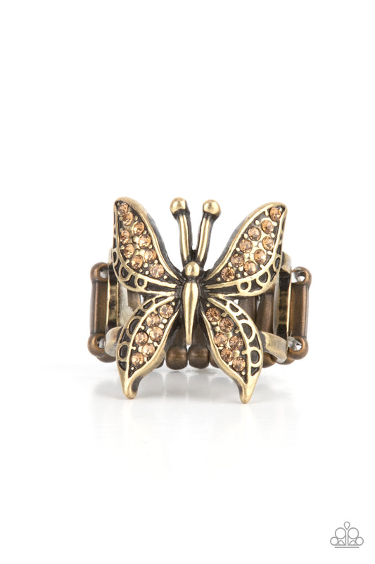 Blinged Out Butterfly - Brass Ring