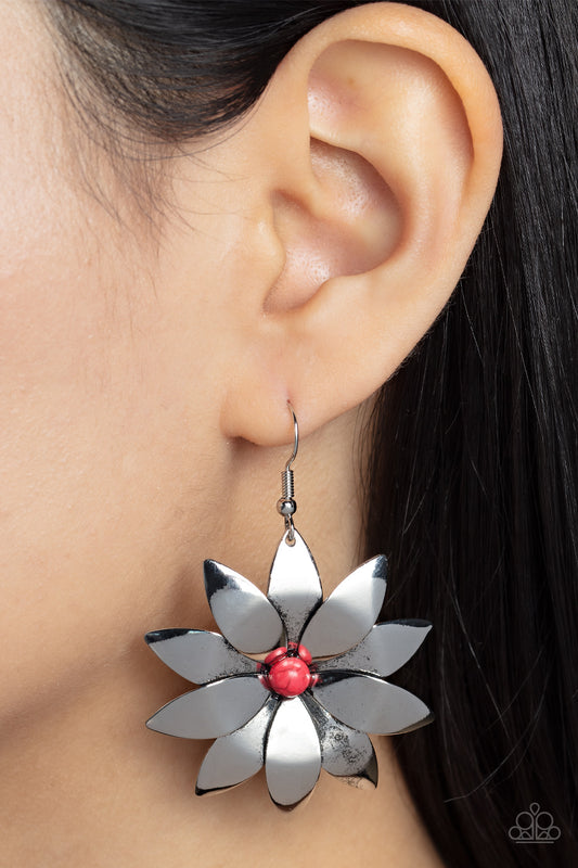 Pinwheel Prairies - Red Earrings