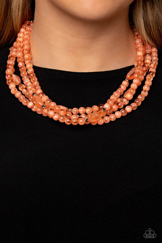 Layered Lass - Orange Necklace