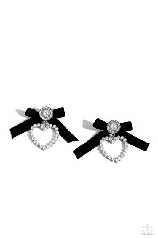 BOW and Then - Black Earrings