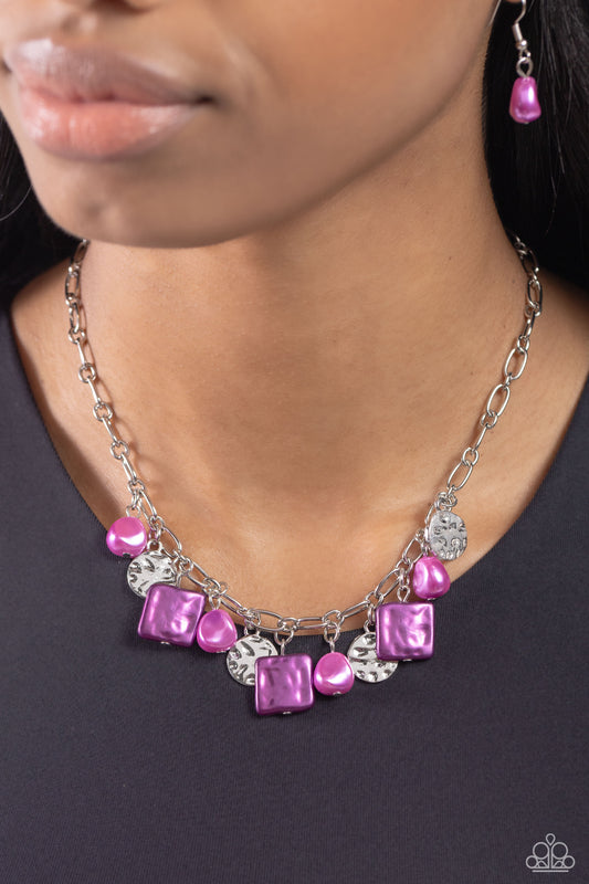 Sophisticated Squared - Purple Necklace